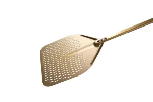 Лопата за пица Голд изработена од алуминиум со дупчиња - Image 1