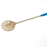 Gold pizza peel made of aluminum perforated